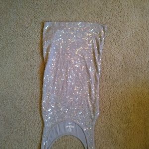 Grey sequined tank top.
